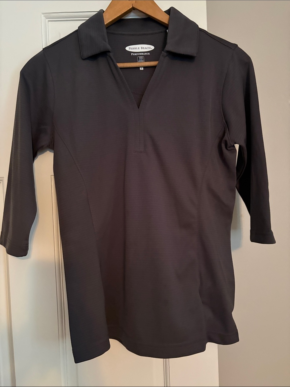 Pebble Beach Dark Gray 3/4 Sleeve Performance Polo